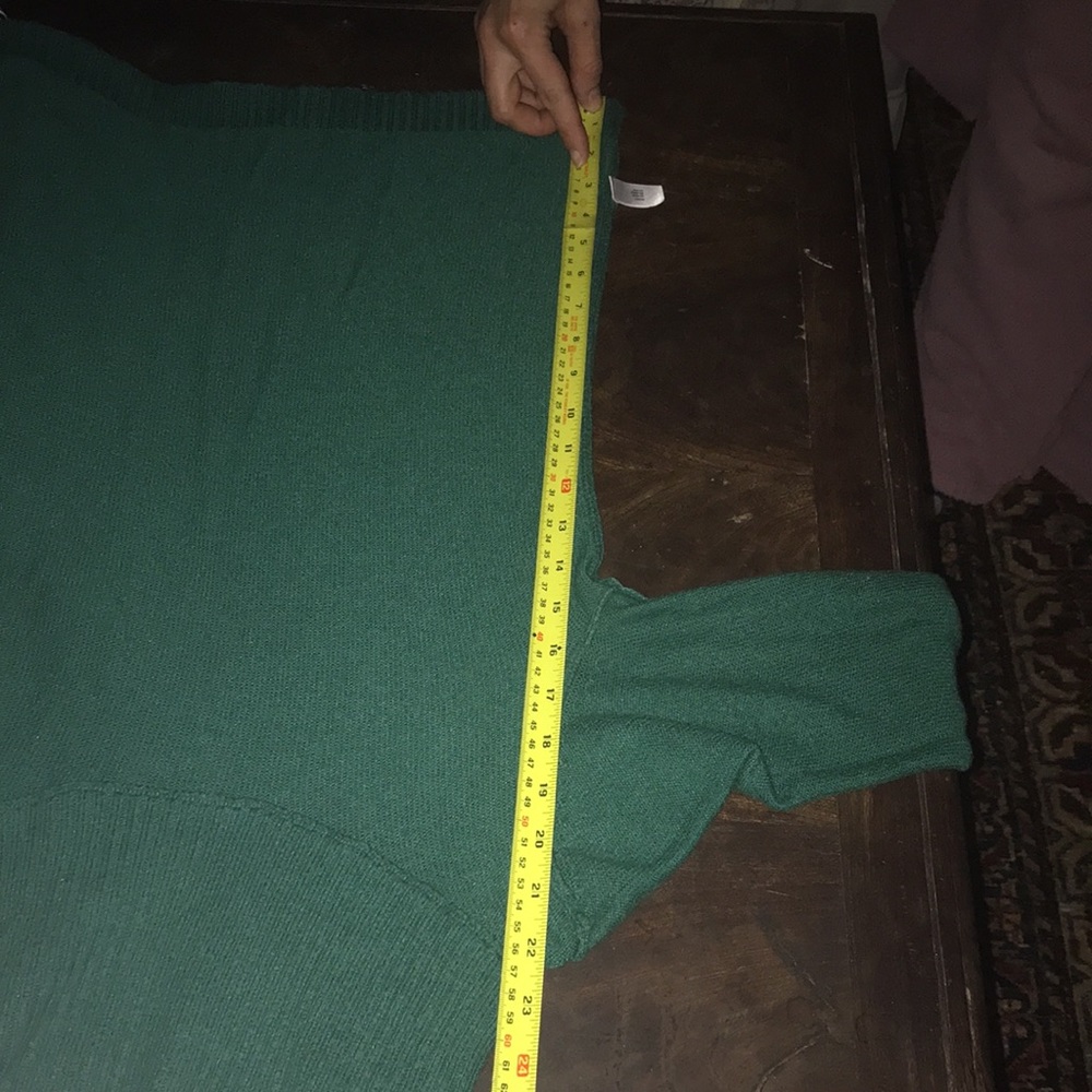 Knit Cowl neck green sweater - Picture 7 of 8